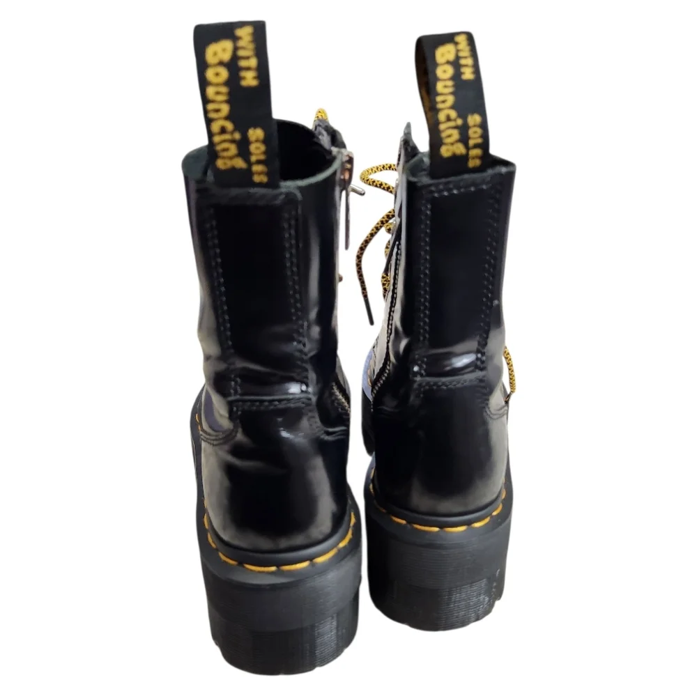 Dr. Martens Black and Gold Combat Boots - Picture 6 of 7